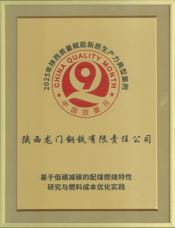 質(zhì)量賦能新質(zhì)生產(chǎn)力！龍鋼公司再獲省級(jí)殊榮